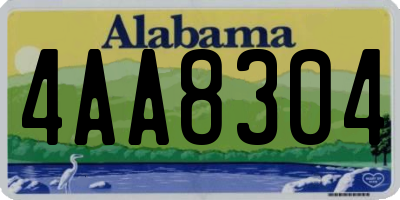 AL license plate 4AA8304