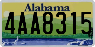 AL license plate 4AA8315