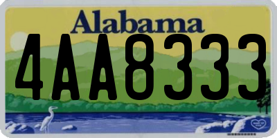 AL license plate 4AA8333