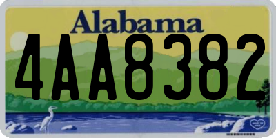AL license plate 4AA8382