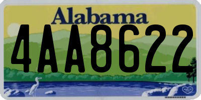AL license plate 4AA8622