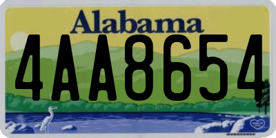 AL license plate 4AA8654