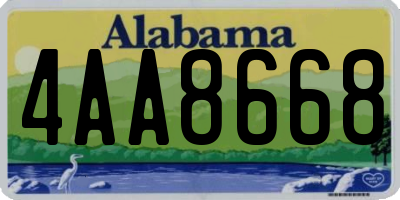 AL license plate 4AA8668