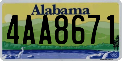 AL license plate 4AA8671