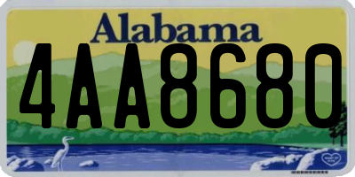 AL license plate 4AA8680