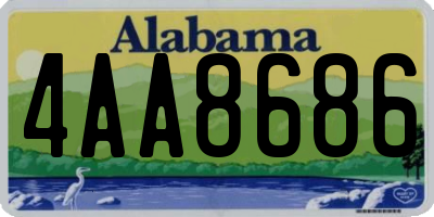 AL license plate 4AA8686