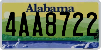 AL license plate 4AA8722