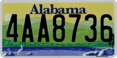 AL license plate 4AA8736