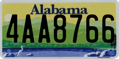 AL license plate 4AA8766