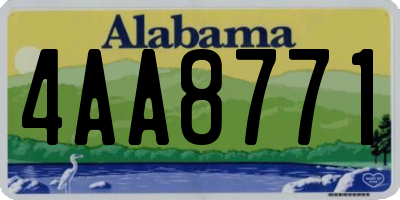 AL license plate 4AA8771