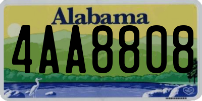 AL license plate 4AA8808