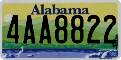 AL license plate 4AA8822