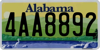 AL license plate 4AA8892