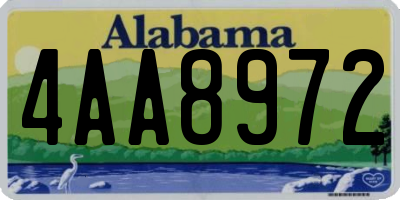 AL license plate 4AA8972
