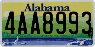 AL license plate 4AA8993