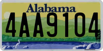 AL license plate 4AA9104
