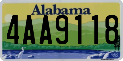 AL license plate 4AA9118