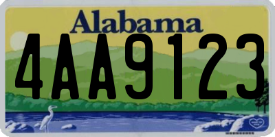 AL license plate 4AA9123