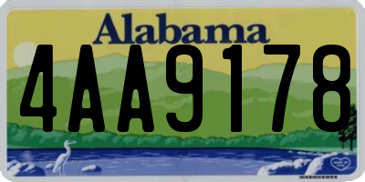 AL license plate 4AA9178