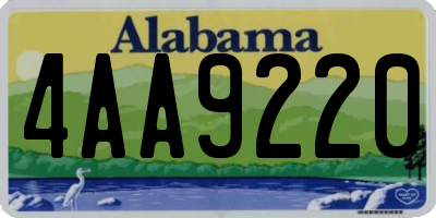 AL license plate 4AA9220