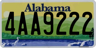 AL license plate 4AA9222