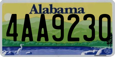 AL license plate 4AA9230