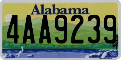 AL license plate 4AA9239