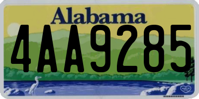 AL license plate 4AA9285