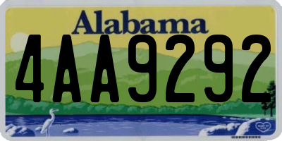 AL license plate 4AA9292