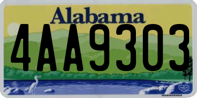 AL license plate 4AA9303