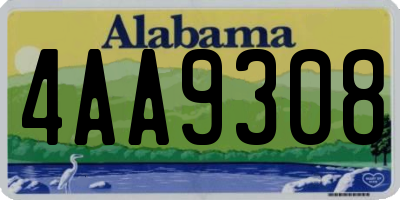AL license plate 4AA9308