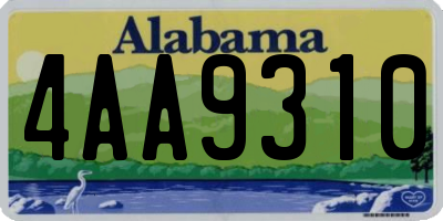 AL license plate 4AA9310