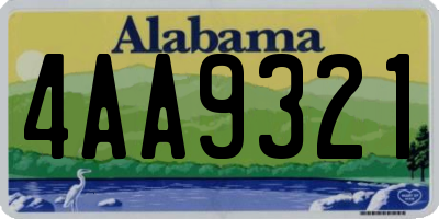 AL license plate 4AA9321