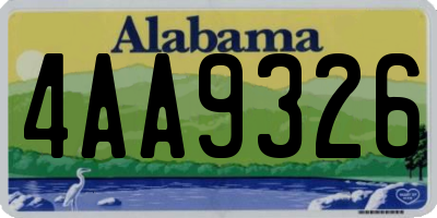 AL license plate 4AA9326