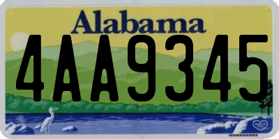 AL license plate 4AA9345