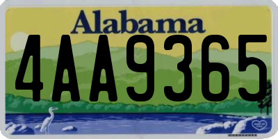 AL license plate 4AA9365