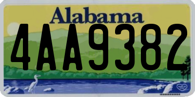 AL license plate 4AA9382