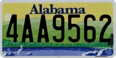 AL license plate 4AA9562