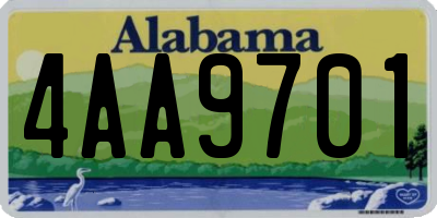 AL license plate 4AA9701