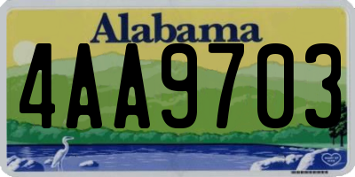 AL license plate 4AA9703