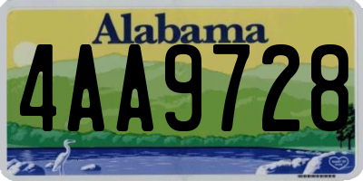 AL license plate 4AA9728