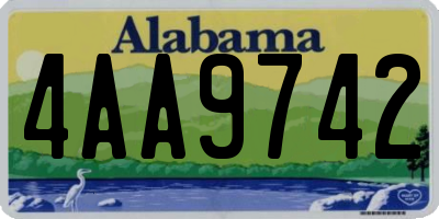 AL license plate 4AA9742