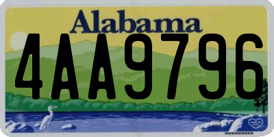 AL license plate 4AA9796