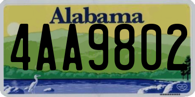 AL license plate 4AA9802