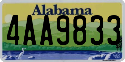 AL license plate 4AA9833
