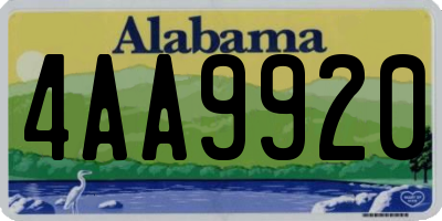 AL license plate 4AA9920
