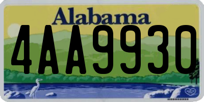 AL license plate 4AA9930
