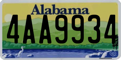 AL license plate 4AA9934