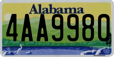 AL license plate 4AA9980