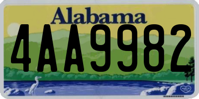 AL license plate 4AA9982